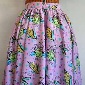 Sourpuss Vegetable Puns Retro Swing Skirt